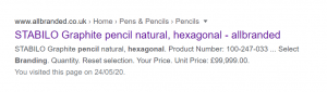 pencil paid search ad